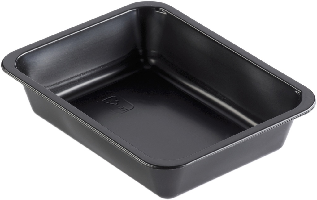 Barquette noire thermoscellable en PP recyclable - 1 compartiment