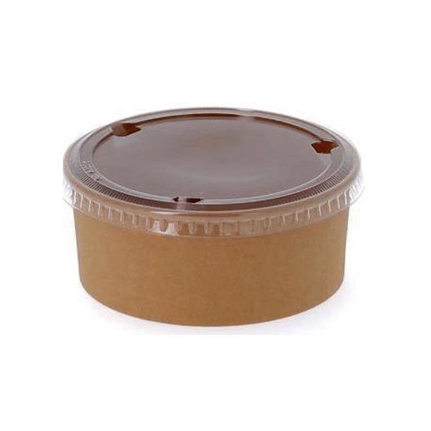 Pot deli rond en kraft brun 480ml