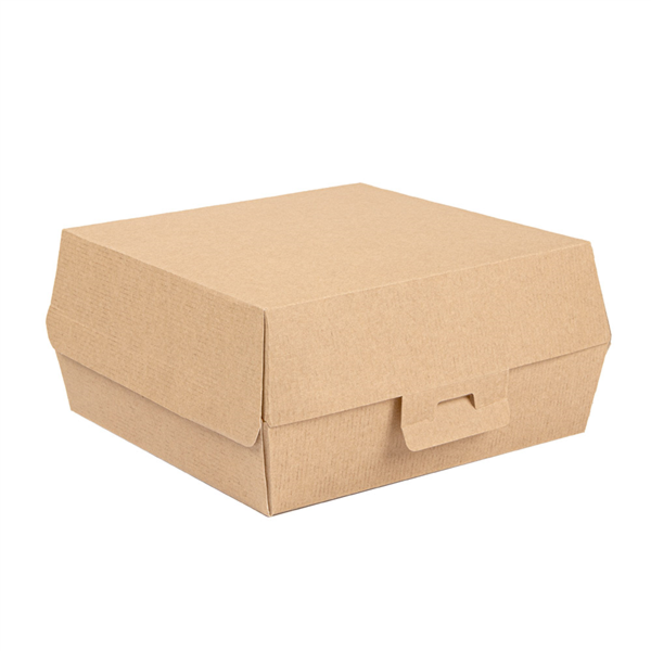 Boite burger en kraft brun XL - 15 x 15 x 7,8 cm