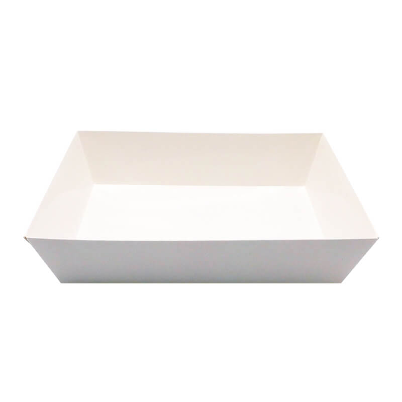 Barquette rectangulaire en kraft blanc ingraissable 800ml