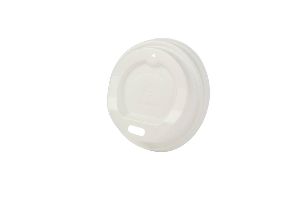 Couvercle blanc en CPLA diam. 62mm pour gobelet 12cl