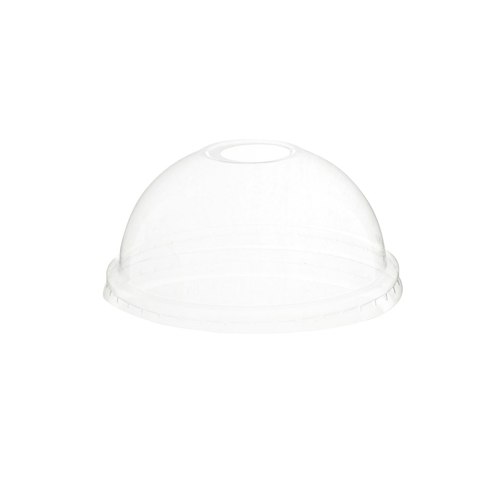 Couvercle dome avec passage paille en PLA diam. 92mm