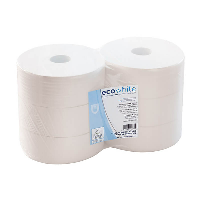 6 rouleaux de papier toilette Jumbo Ecolabel 340m 2 plis