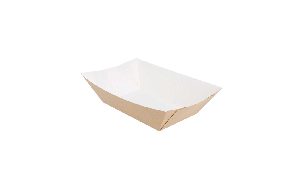 Barquette frite bateau en carton ondulé brun 1440g