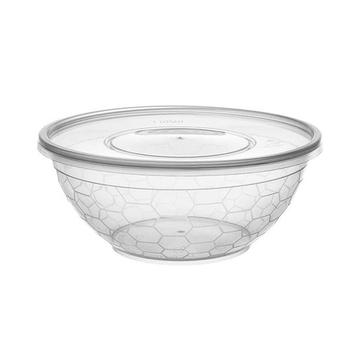 [BOL1050] Bol salade rond en PP recyclable 1050ml + couvercle