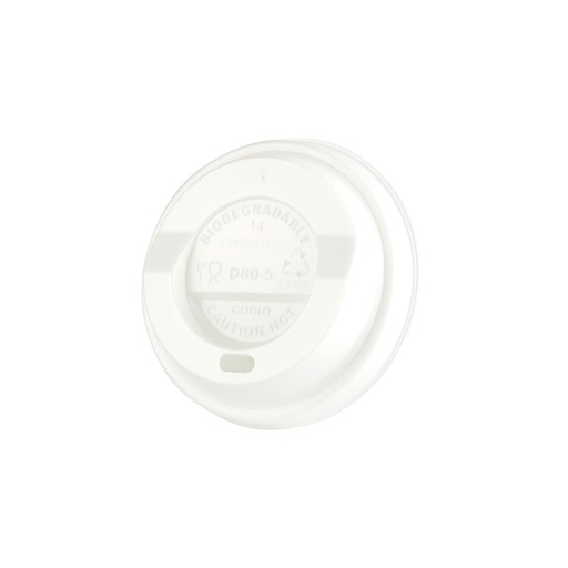 [CGCC80BIO] Couvercle blanc en CPLA diam. 80mm pour gobelet 18/24cl