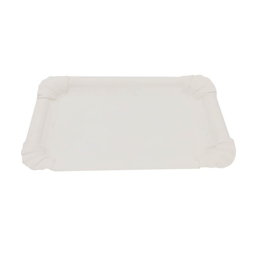 [C-ARC13.20] Assiette rectangulaire en carton blanc 13 x 20 cm